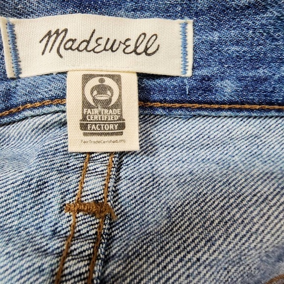 Euc Madwell Rigid Denim A-Line Mini Skirt in Lakeline Wash: Eco Edition Size 26 - Picture 4 of 11